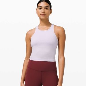 NWT Lululemon Ebb To Street Racerback Crop Tank Top Lavender Dew Size 4
